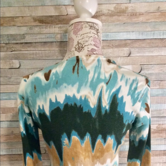 | RED | Brand Blue Multi Print Sweater SZ L - Picture 3 of 3